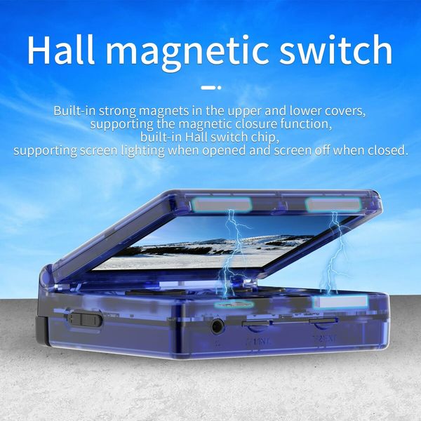 4400+ Portable Nostalgic Games Retro Device 3.5inch IPS Foldable 3300mAh Li-ion Battery 64GB TF Card Expandable 128G  WiFi Silver Blue