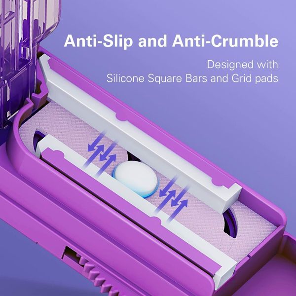 Pill Cutter Splitter for Cutting Multiple Pills,Adjustable Pill Cutter Splitter for Small and Tiny Pills with Accurate Pill Alignment,Pill Cutter for Small or Large Pills with Sharp Safe Blade (Purple)