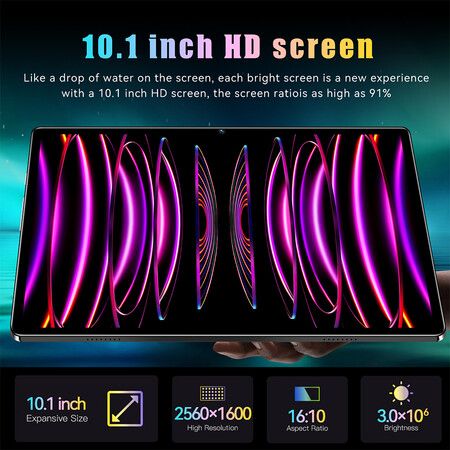 10.1 inch Android 8 Tablets, 2GB ROM 32GB HD Touchscreen, 4000mAh 5MP Camera, FM GPS Bluetooth, WiFi Tablet (Blue)