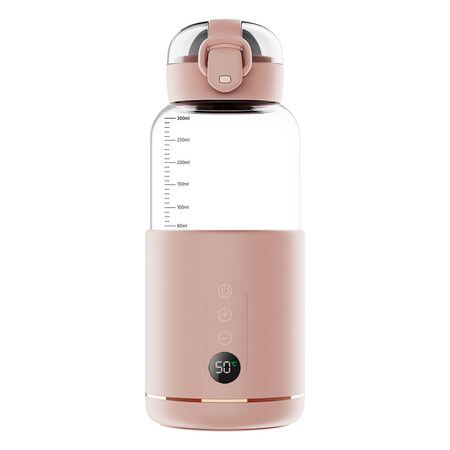 Portable Milk Warmer for Travel, Bottle Warmer for Water, Milk Warmer On-The-Go with LED Temp Control, Wireless for Bottle Feeding, Travel (Not Including Bottles)