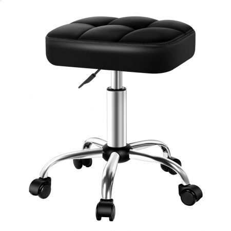 ALFORDSON Salon Stool Square Swivel Barber Hair Dress Chair Gas Lift Tufan Black