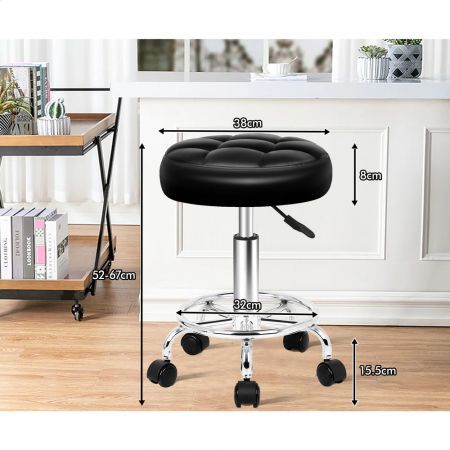 ALFORDSON Salon Stool Round Swivel Barber Hair Dress Chair Gas Lift Riley Black