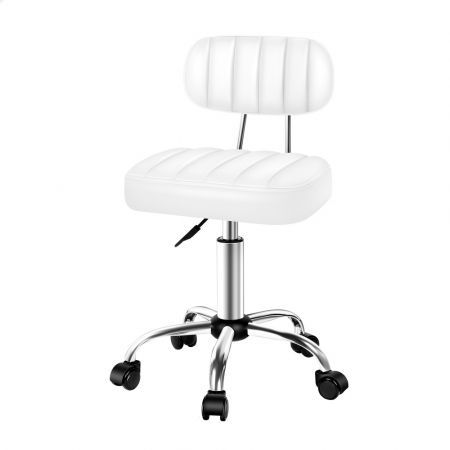 ALFORDSON Salon Stool Backrest Swivel Barber Hair Dress Chair Lina White