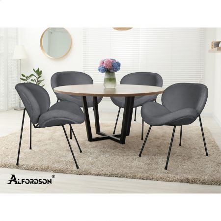 ALFORDSON Dining Chair Sherpa Grey