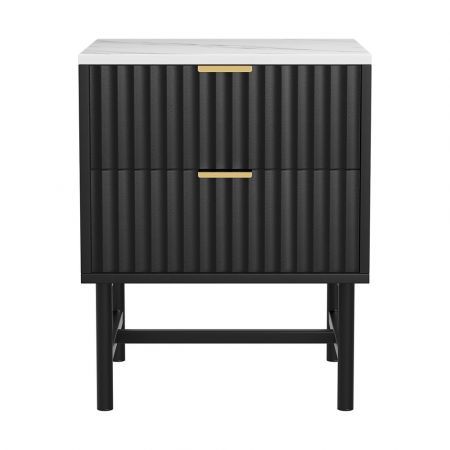 Artiss Bedside Table 2 Drawers - Black