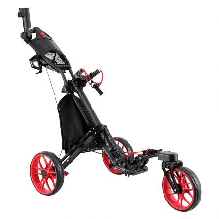 Everfit Golf Buggy Foldable Trolley Golf Cart Swivel Wheel Umbrella Bottle Stand