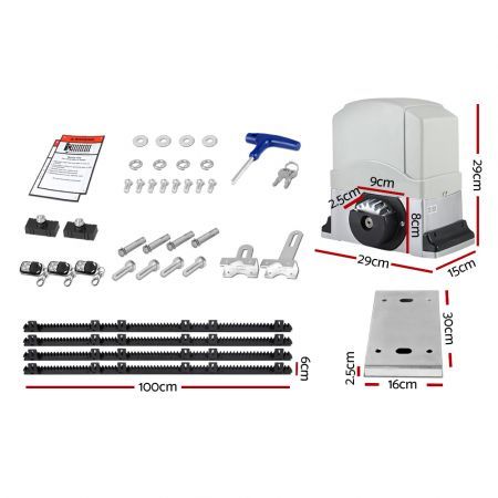 LockMaster Electric Sliding Gate Opener 800KG Keypad 4M