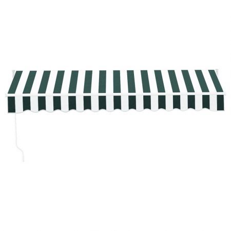 Instahut Retractable Folding Arm Awning Manual Sunshade 3Mx2.5M Green White