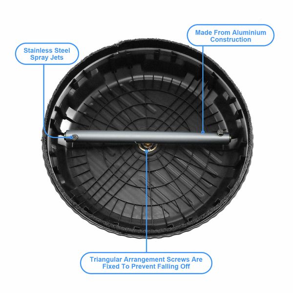 High Pressure Washer Surface Cleaner 15 Inch Concrete Driveway Scrubber 4000PSI Power Jet Extension Wand Nozzle 1/4” Connector