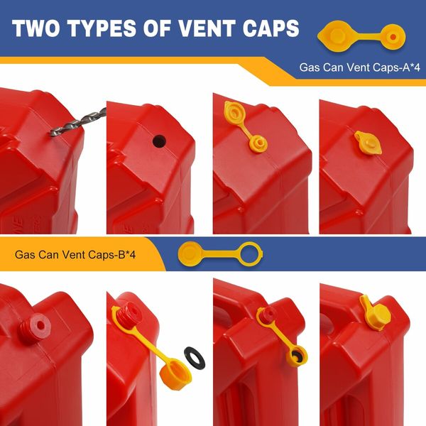 Gas Can Spout Replacement,Anti-Spill Gas Can Nozzle Replacement,Gas Can Spouts No Leaky,Replacement Gas Can Spout with Flexible Nozzle,Gas Can Vent,Fit for Most 1/2/5/10 Gal Can (4 Pack)