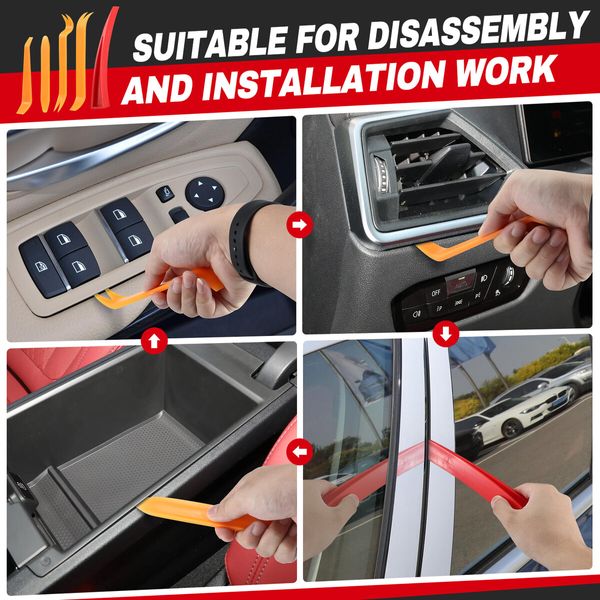 14pcs Automotive Toolkit Auto Emergency Toolbox Unlock Car Door Window Opening Roadside Safety Aid Truck Air Wedge Pump Bag