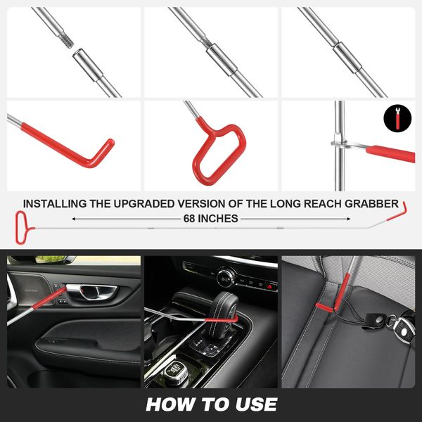 14pcs Automotive Toolkit Auto Emergency Toolbox Unlock Car Door Window Opening Roadside Safety Aid Truck Air Wedge Pump Bag