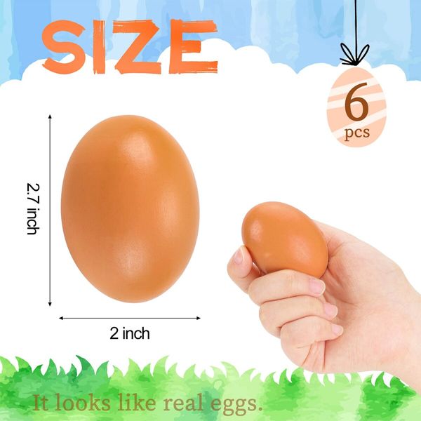 Wooden Eggs Fake Eggs Dummy Eggs Nest Eggs Help Laying Hen Agricultural Tool Eggs for Nesting Box (6 Pack)