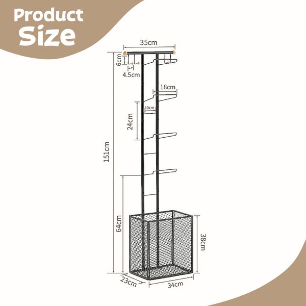 Ball Storage Rack Shelf Garage Shelving Unit Organiser Basketball Football Sports Equipment Display Stand Hook Basket Metal