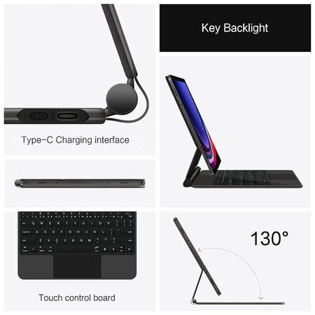 Magic Keyboard for Samsung Galaxy Tab S9 FE S8 S7 11 Inch Magnetic Keyboard Case Floating Cantilever Stand