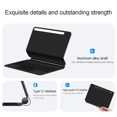 Magic Keyboard for Samsung Galaxy Tab S9 FE S8 S7 11 Inch Magnetic Keyboard Case Floating Cantilever Stand