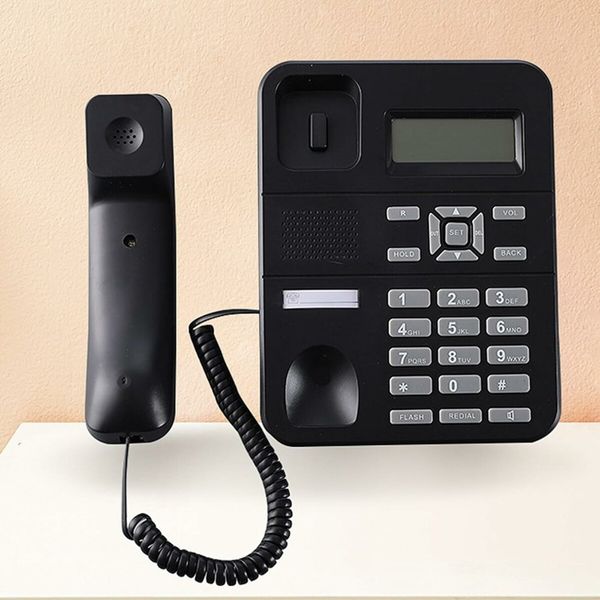 Landline Phones Corded Telephone with Speaker Display Landline Phone Big Button Landline Phones with Caller Identification Telephone, Black