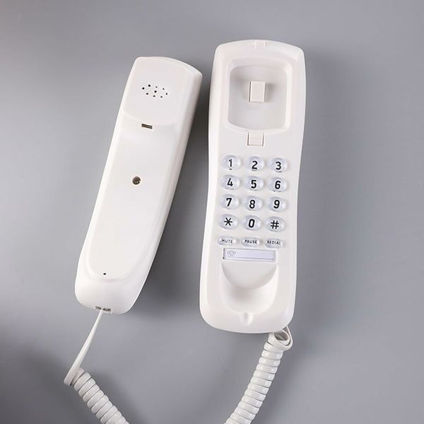 Wall Mounted Telephone Fixed Landline Wall Telephones Perfect for Home and Business Use Simple Caller Re-dial Function Telephone Energy Saving Telephone, White