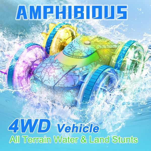 Amphibious Remote Control Car Boat,Water Pool Toys for Kids Ages 3+,2.4Ghz Gesture Sensing Stunt RC Car for Boys Gifts