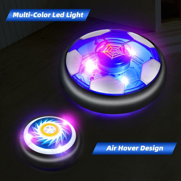 Hover Soccer Ball for Kids,4-In-1 Air Floating Soccer Toy Set,Rechargeable Hover Soccer & Hockey Ball with LED Light,Age3+