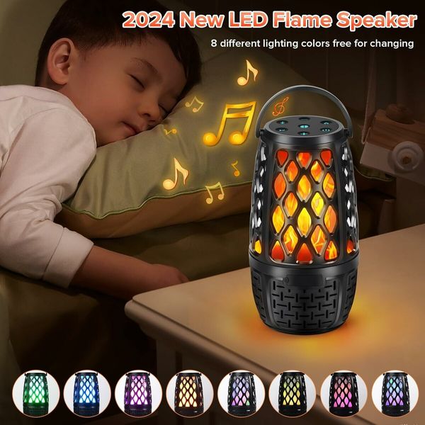 Outdoor Bluetooth Speakers, Colorful LED Flame Speaker for Patio, Yard, Porch, 1 Pcs