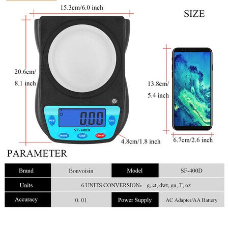 Digital Lab Scale 600g x 0.01g Precision Electronic Scale LCD Display Analytical Balance Jewelry Scale Scientific Scale 0.01g Accuracy