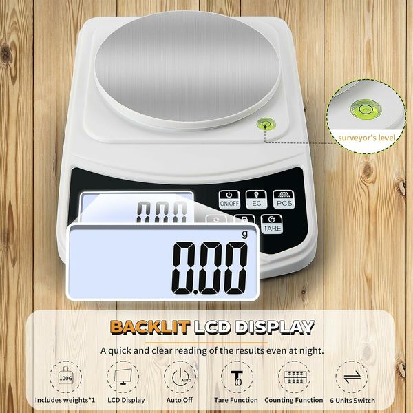 Mini Smart Weigh Portable Scale Digital Gram Scale Jewelry Scale 1000g by 0.01g Accuracy, Multi-Function High Precision Electronic Scale