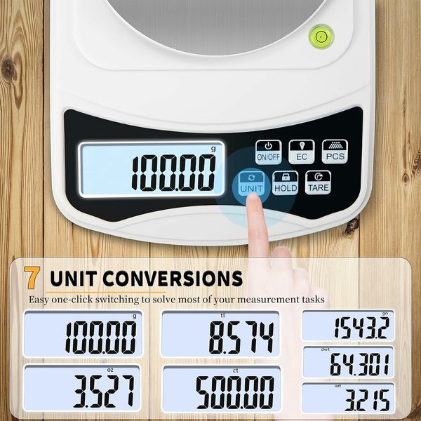 Mini Smart Weigh Portable Scale Digital Gram Scale Jewelry Scale 1000g by 0.01g Accuracy, Multi-Function High Precision Electronic Scale