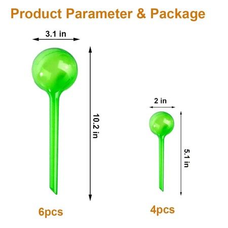 Plant Watering Dispenser,10Pcs Plant Watering Devices,Premium Plant Automatic Waterer, Indoor Outdoor Plant Self Watering Spikes,Pot Flower Self Watering Bulbs (Green)