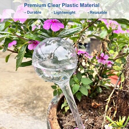 Plant Automatic Watering Devices,Clear Plastic Self-Watering Bulbs Flower Automatic Watering Device While Away Garden Waterer for Plant Indoor Outdoor (10 Pcs)