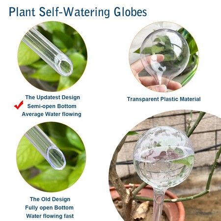 Plant Automatic Watering Devices,Clear Plastic Self-Watering Bulbs Flower Automatic Watering Device While Away Garden Waterer for Plant Indoor Outdoor (10 Pcs)