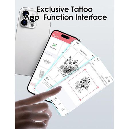 Phomemo TP81 Wireless Tattoo Stencil Printer, Thermal Tattoo Printer with 10pcs Transfer Paper, Tattoo Printer for Tattoo Artists and Beginners, Compatible with Tablet,Smartphone and PC, Black