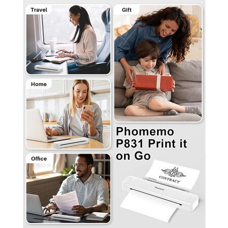 Phomemo Exclusive Thermal Transfer Ribbon for P831 Portable Printer, Supports A4 and US Letter Paper Wireless Bluetooth Printing for P831 Inkless Printer at Home Office, Outdoor, 2 Rolls