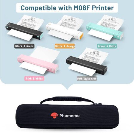 Phomemo Case, Compatible with Itari, COLORWING, Odaro, Omezizy M08F/P831/TP81 Letter and A4 Portable Printer, for HPRT MT800 Mobile Travel Printer Storage Holder Paper and  USB Cable (Box Only)