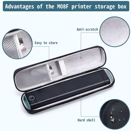 Phomemo Case, Compatible with Itari, COLORWING, Odaro, Omezizy M08F/P831/TP81 Letter and A4 Portable Printer, for HPRT MT800 Mobile Travel Printer Storage Holder Paper and  USB Cable (Box Only)