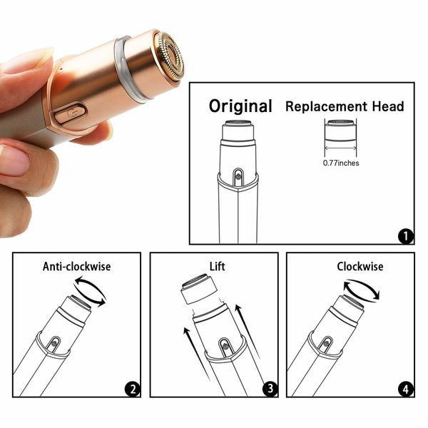 Generation 3 Replacement Heads for Finishing Touch Flawless Facial Hair Remover,Double Precision Replacement Blades Heads Compatible with New Flawless Gen 3,6 pack