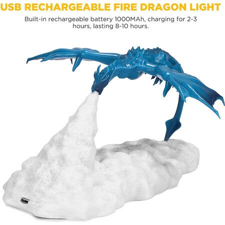 3D Printed Dragon Night Light with USB Rechargeable Dragon Lamps Gift for Boys and Girls Bedroom Decor