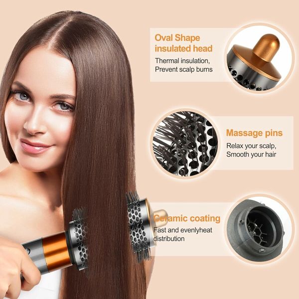 Large Round Volumizing Brush for Dyson Airwrap Attachments, Fluff up and Volumize for Styling