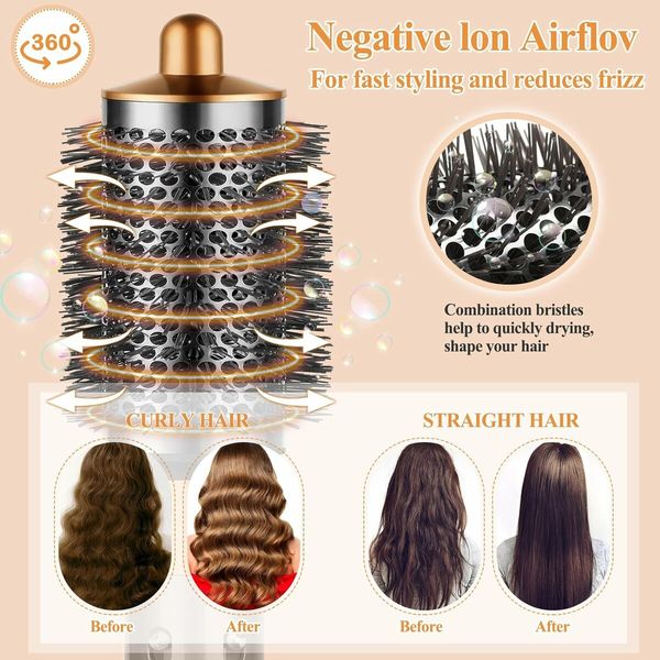 Large Round Volumizing Brush for Dyson Airwrap Attachments, Fluff up and Volumize for Styling