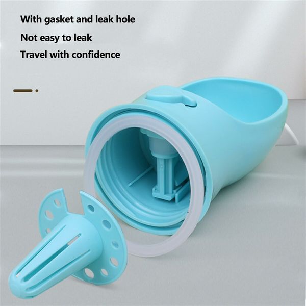 2in1 Dog Water Bottle Food Container Leak Proof Portable Travel Puppy Cat Walking Camping Color Blue