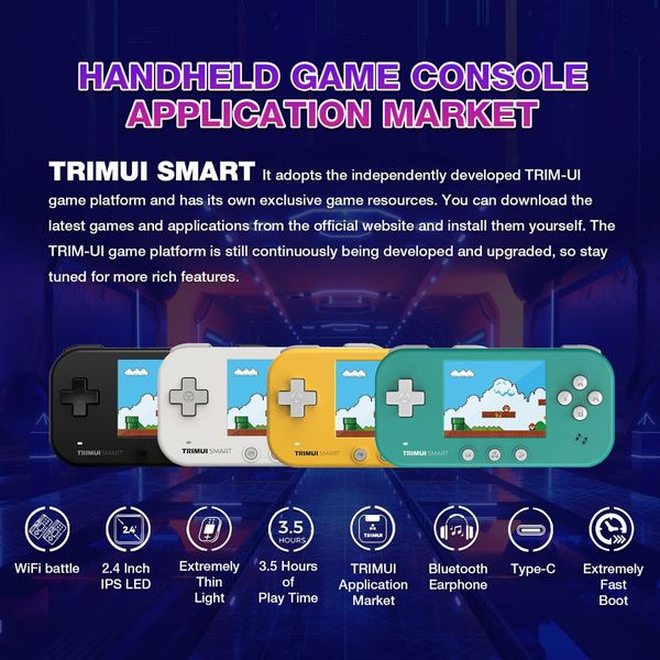 TRIMUI Classic Handheld Game Console 2.4-Inch IPS Screen 5000 Retro Arcade Games 64G TF Card Linux OS Portable Mini Player