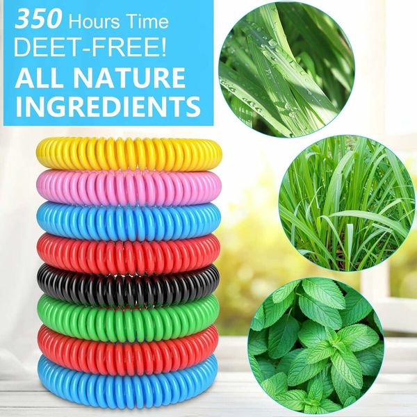 Mosquito Bracelets, 10 pcs Individually Wrapped, DEET Free, Natural and Waterproof Band