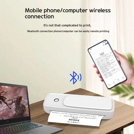 Mini 300Dpi Portable Wireless Thermal Printer,Inkless Printing,Tattoo Transfer,With 20pcs Free Transfer Paper Compatible With Smartphone & Pc