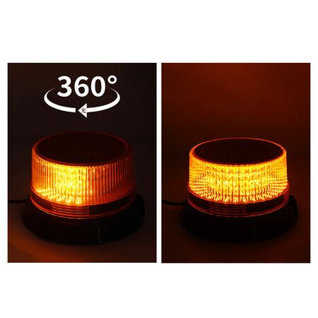 Solar Powered LED Strobe Lights Wireless Waterproof Yellow Beacon Portable Rotating Warning Lights for Vehicles Tow Trucks School Buses