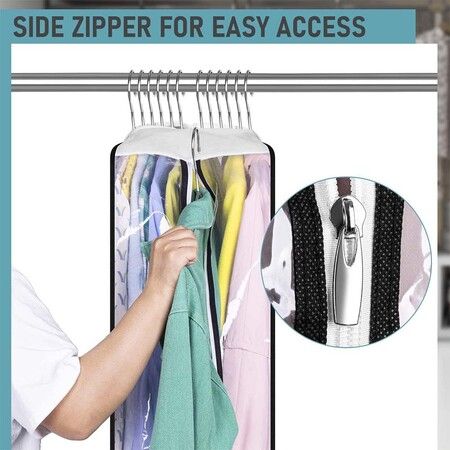 127cm Gusseted All Clear Garment Bags Set of 2 Ideal for Hanging Clothes Shirts Coats Dresses Closet Storage