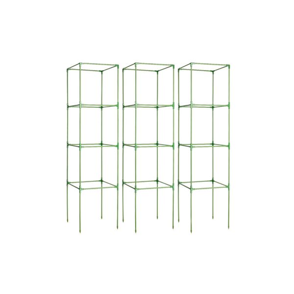 3 Pack Tomato Cages,Square Tomato Plant Stakes Support Cages Trellis for Garden Climbing Vegetables Flowers Fruits (3 Pack,Extra Bold)