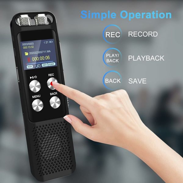 Digital Voice Recorder with Playback, Audio Recording Device for Lectures Meetings, Dictaphone Sound Tape Recorder with Password