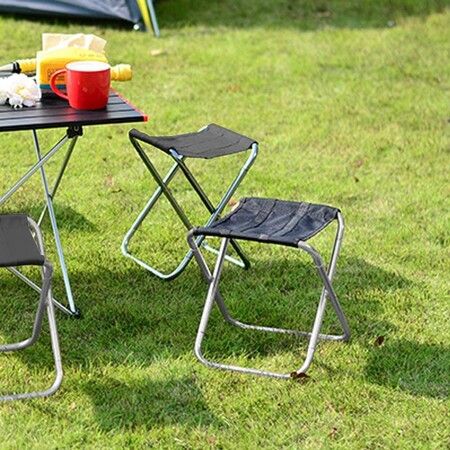 Camping Folding Stool Mini Portable Lightweight Outdoor Collapsible Slacker Chairs for Fishing Camp Traveling Hiking Beach Garden BBQ