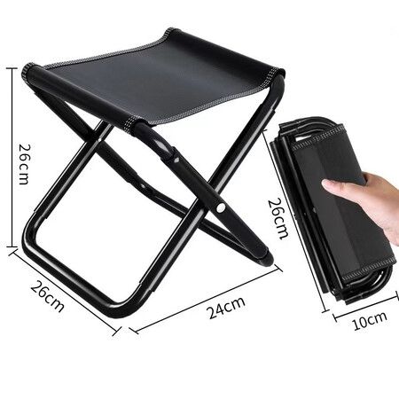 Camping Folding Stool Mini Portable Lightweight Outdoor Collapsible Slacker Chairs for Fishing Camp Traveling Hiking Beach Garden BBQ