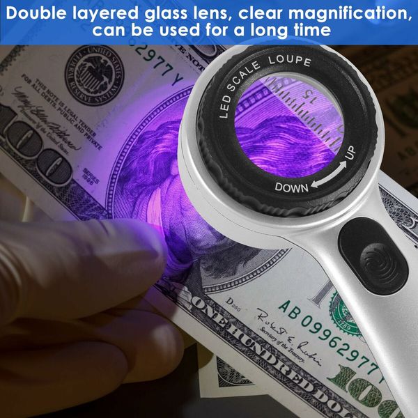 Handheld Magnifying Glass,30X With 12 Led Illuminated Lights,Usb Rechargeable Clear Jewelers Coin Magnifier For Jewelry Passport Stamp Watch Rock